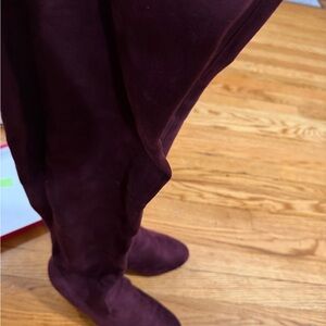 Ashley Stewart Burgundy Heeled Boots